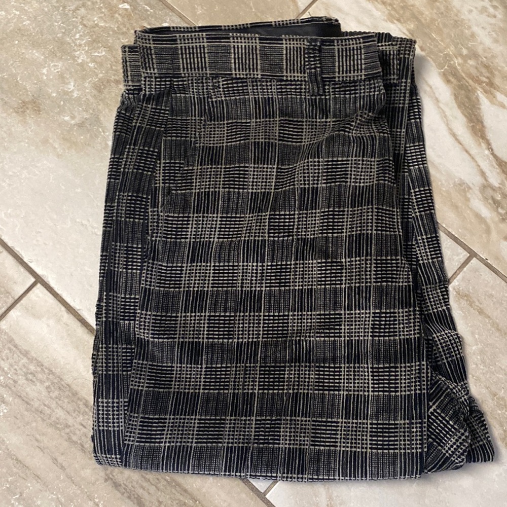 Plaid men’s brush velvet slacks 36 waist 32 length